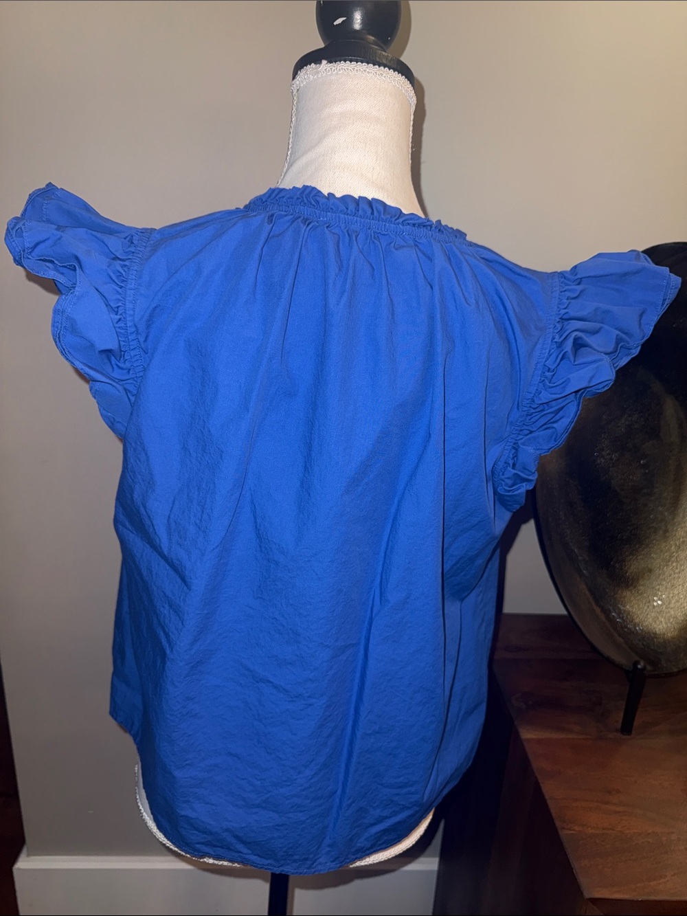 Sugarlips Women’s Royal Blue Ruffle Sleeve Top - Picture 3 of 6